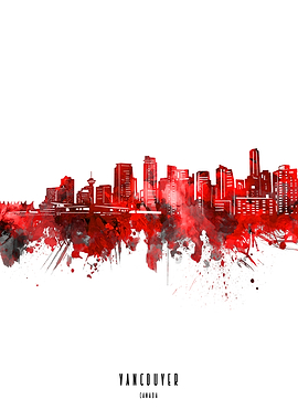 vancouver watercolor red