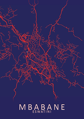 Mbabane Eswatini City Map