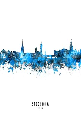 stockholm watercolor blue