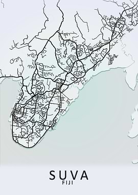 Suva Fiji City Map