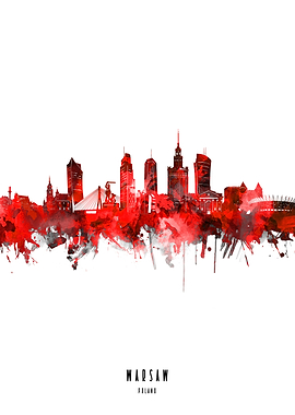 warsaw watercolor red