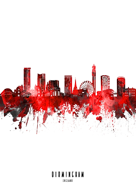 birmingham watercolor red