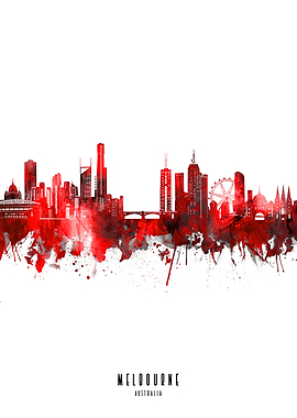 melbourne watercolor red