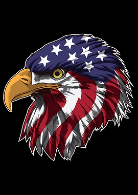 Patriotic Bald Eagle Head