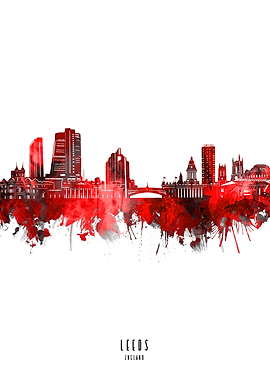 leeds watercolor red