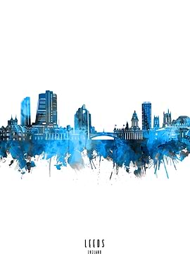 leeds watercolor blue