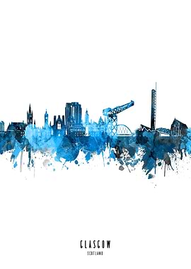 glasgow watercolor blue