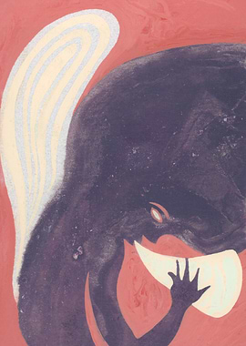 Baby Gabriel blows horn