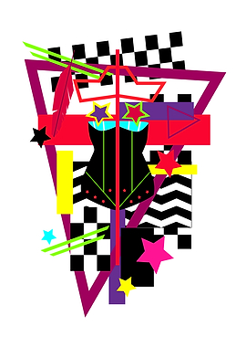 Female torso vivid colors