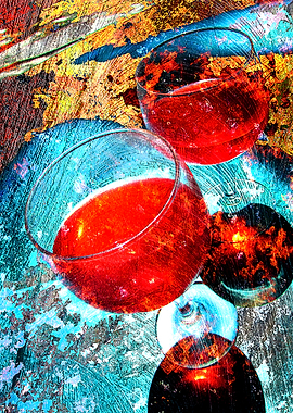 Wine glasses art 3