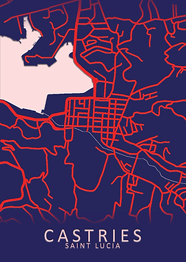 Castries Saint Lucia Map