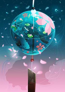 Japanese glass wind bell