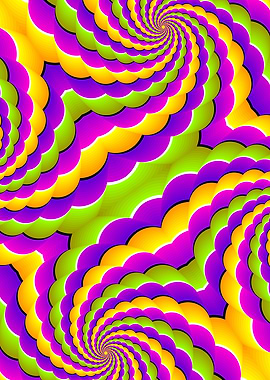 Colorful spin illusion