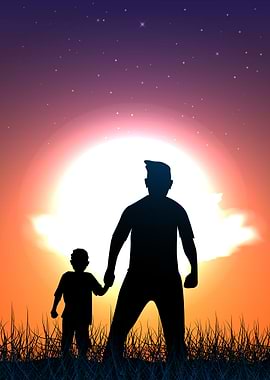 Father son illustration