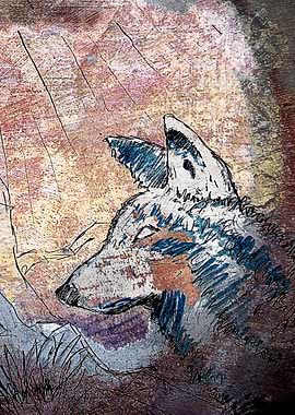 Lone wolf art print d