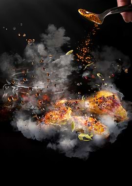 roasting chicken food art