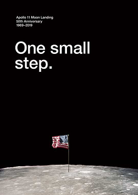 Moon 50th Small Step Flag