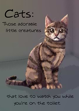 Cats Toilet Stare