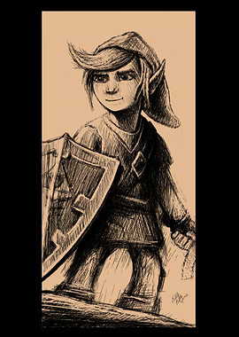 Link Zelda E Drawing