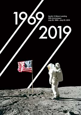 Moon 50 Retro 1969 Salute