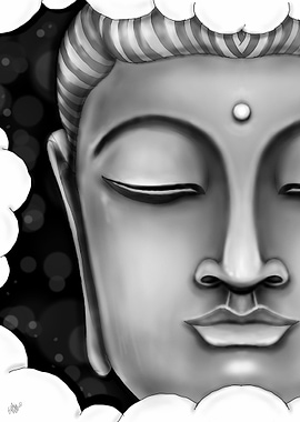 Buddha BW E Drawing