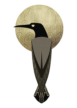 art deco crow
