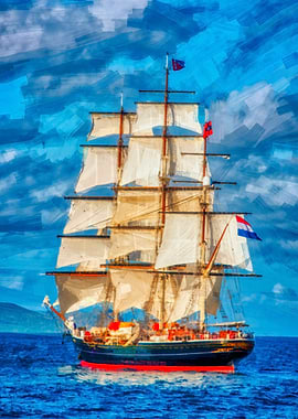 Classic sailing ship