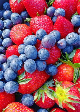 bluberries and strawberrie