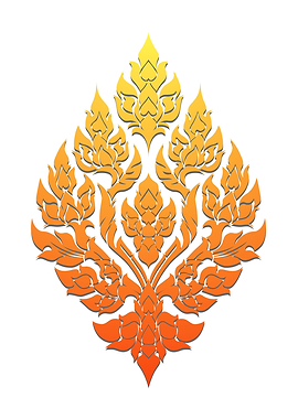 thai pattern gold red