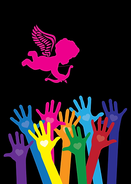 love hands and cupid