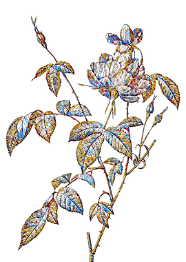 Stained Glass Rose Flower