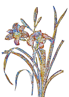 Stained Glass Lily Flower