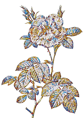 Stained Glass Rose Flower