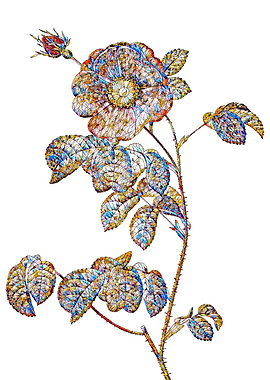 Stained Glass Rose Flower