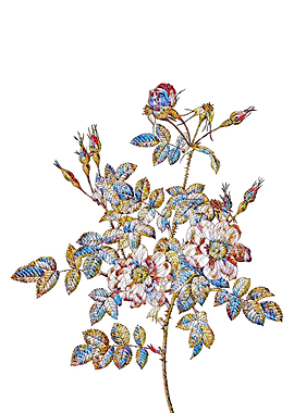 Stained Glass Rose Flower