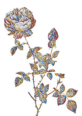 Stained Glass Rose Flower