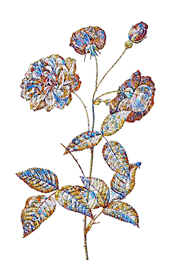 Stained Glass Rose Flower