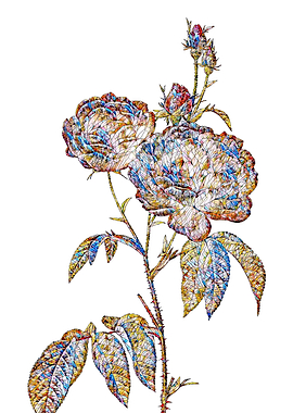 Stained Glass Rose Flower