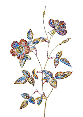 Stained Glass Rose Flower