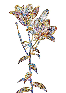 Stained Glass Lily Flower