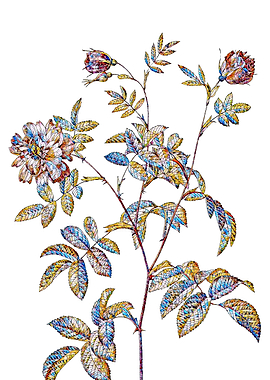 Stained Glass Rose Flower