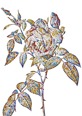 Stained Glass Rose Flower