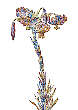 Stained Glass Lily Flower