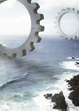 Giant Gear On Ocean