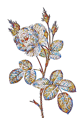 Stained Glass Rose Flower