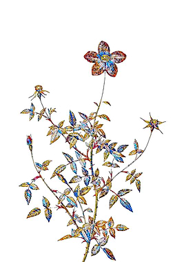 Stained Glass Rose Flower