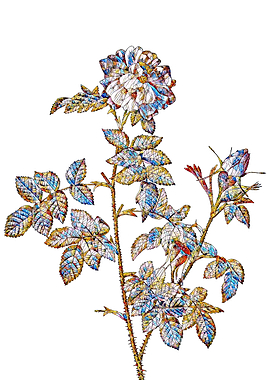 Stained Glass Rose Flower