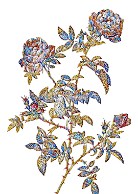 Stained Glass Rose Flower