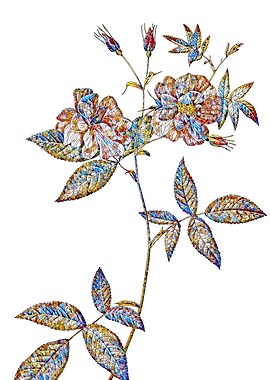 Stained Glass Rose Flower