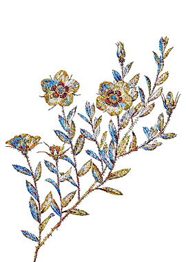 Stained Glass Rose Flower